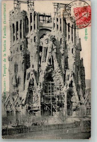 Barcelona Bau der Sagrada Familia v. Antoni Gaudi Architektur 1909