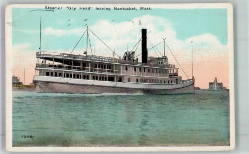 Streamer Gay Head verläßt Nantucket Mass. Raddampfer 1922