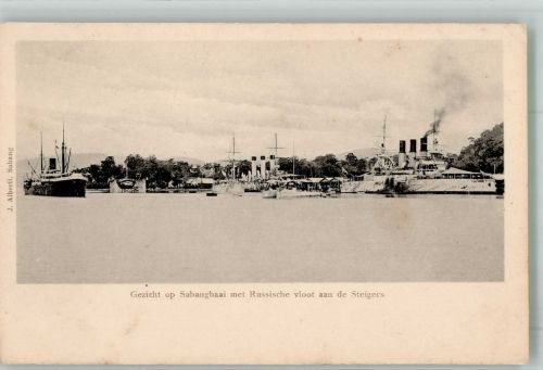 Blick a.d. Sabang Bucht m. d. russ.Flotte an d. Anlegestelle Marine