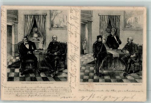 Fürst Otto v. Bismark u. Jules Favre K.W. Reserve Lazarett Cannstatt Reichseinigungskriege 1864-1870/71 1915 Künstlerkarte