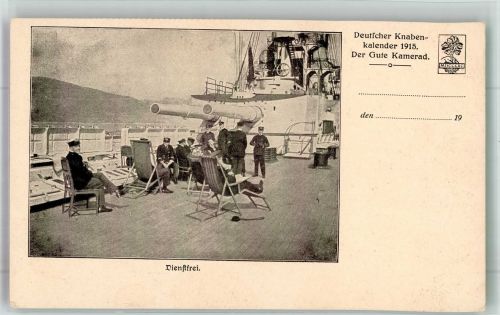 Dienstfrei Kriegsschiff Deutscher Knabenkalender 1915 Marine