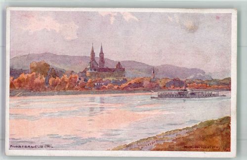 Klosterneuburg sign. Schmidt Rud. 1. K. K. Priv. Donau-Dampfschiffahrts-Gesellschaft Binnenschiff Künstlerkarte