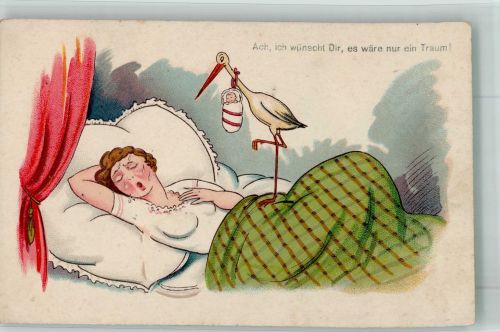 Traum Storch Frau Baby HWB Ser. 3026 Humor