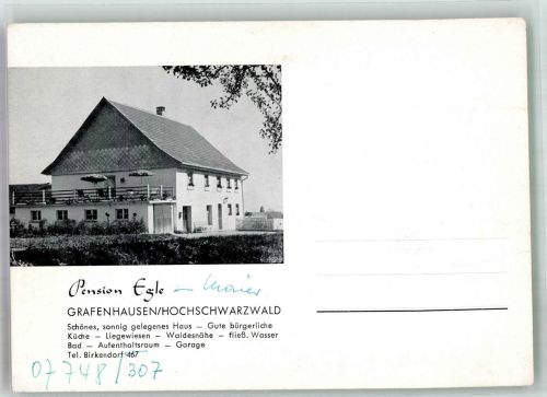 79865 W7821 Grafenhausen , Hochschwarzw - Pension Egle-Maier