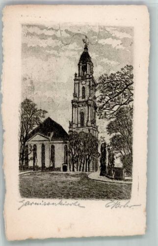 14467 O1510 Potsdam Radierung Garnisonkirche
