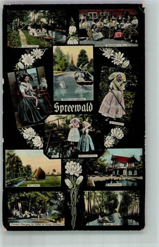 03222 O7543 Lübbenau 1912 - Spreewald Tracht Spinnstube in Burg Bei Lehde