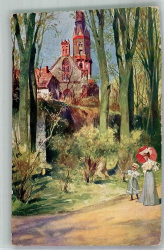 02708 O8700 Löbau 1917 Künstlerkarte Nikolaikirche