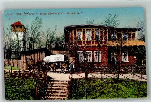 02736 O8701 Beiersdorf b Löbau 1913 - Bieleboh Pferdegespann Brauerei Hainspach