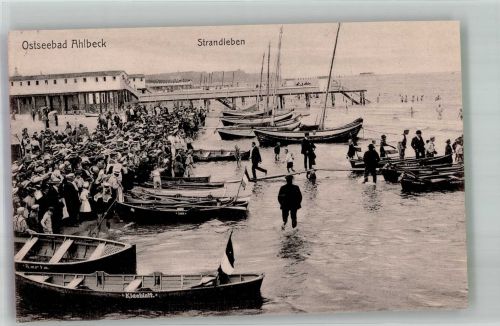 17419 O2252 Seebad Ahlbeck 1911 - Strandleben