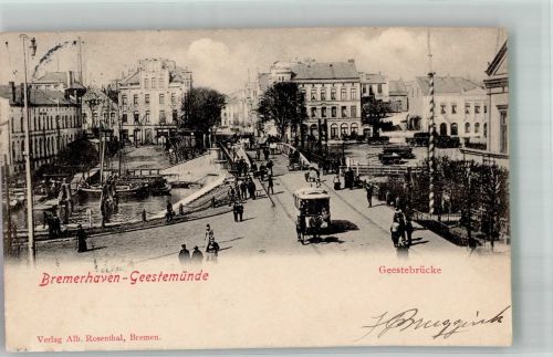 27568 W2850 Geestemünde 1901 - Geestebrücke Pferdestraßenbahn