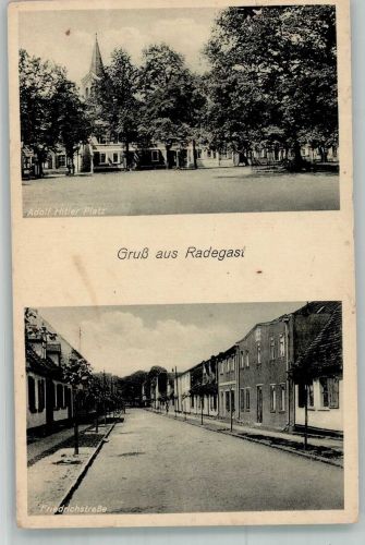 06369 O4375 Radegast b Köthen, Anh - WK II Adolf Hitler-Platz Friedrichstrasse