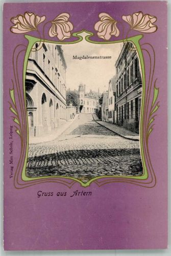 06556 O4730 Artern /Unstrut Passepartout Jugendstil Magdalenengasse