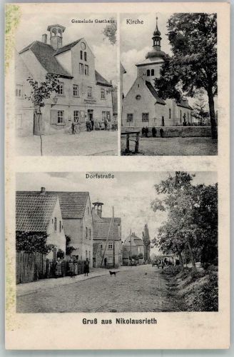 06556 O4731 Nikolausrieth - Gemeinde Gasthaus Dorfkirche Dorfstrasse