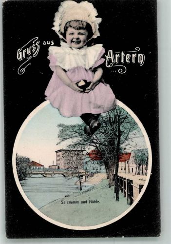 06556 O4730 Artern /Unstrut 1910 - Salzdamm Mühle Mädchen