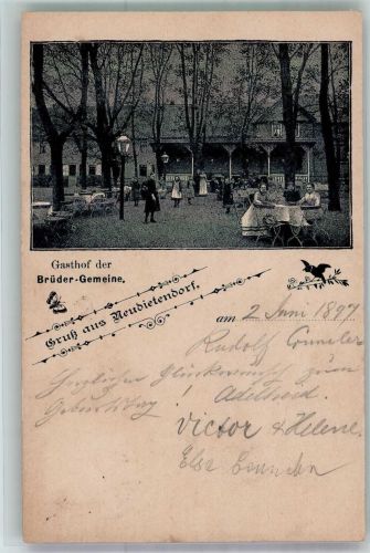 99192 O5103 Neudietendorf 1897 - Gasthaus der Brüder-Gemeinde Gartenwirtschaft