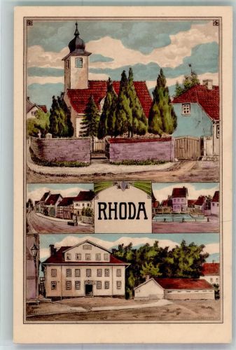 99084 O5101 Möbisburg-Rhoda - Dorfkirche Friedhof Dorfstrasse Dorfhäuser