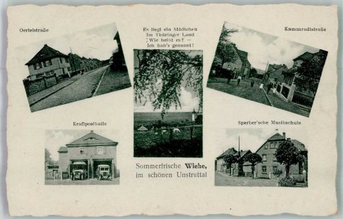 06571 O4736 Wiehe , Unstruttal - Oertelstrasse Kammradtsrasse Kraftposthalle Sperber'sche Musikschule