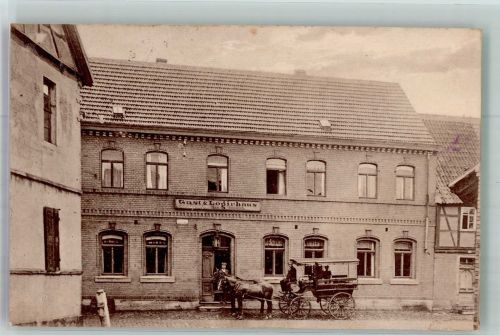 06536 O4711 Berga b Roßla - Gast- und Logierhaus Zum wilden Mann Kutsche Bahnpost Halle