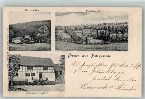06543 O4721 Ritzgerode 1906 - Untere Mühle Gasthaus Hohmann
