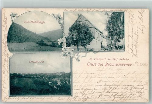 06543 O4721 Braunschwende 1903 - Rabisthal-Klippe Gasthaus Pinkwart