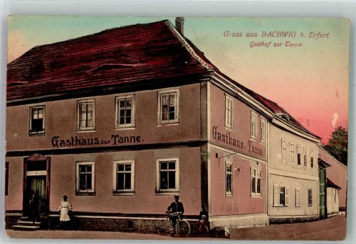 99100 O5101 Dachwig Foto AK Gasthaus zur Tanne Fahrrad