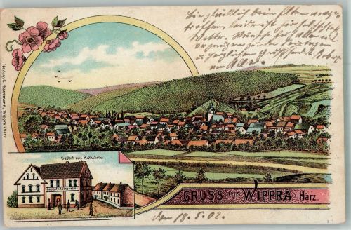 06543 O4721 Wippra 1902 Lithographie Gasthaus zum Ratskeller