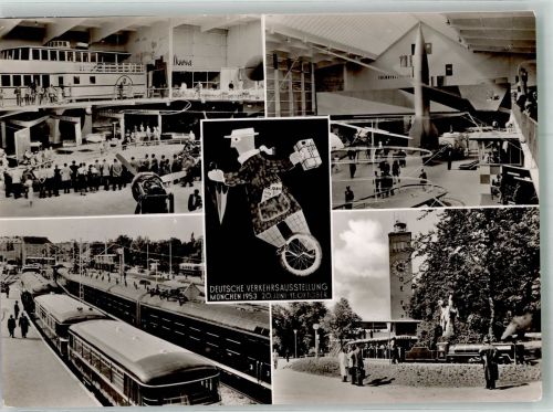 W8000 München Verkehrsausstellung Liliputbahn Eisenbahn Gewerbeausstellung 1953 Foto AK