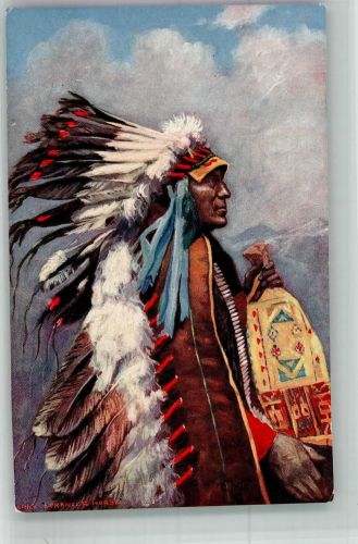 Raphael Tucks Oilette Nr. 2171 Stranger Horse Indianer Künstlerkarte