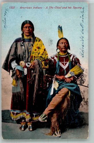 American Indians - A Ute chief and his Squaw Indianer 1914