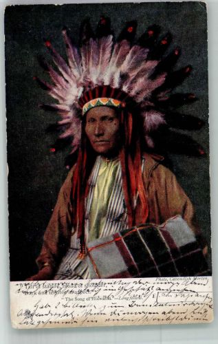Raphael Tuck Oilette Hiawatha Indianer 1905 Künstlerkarte