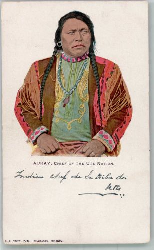 Auray, Chief of the Ute Nation Indianer Künstlerkarte