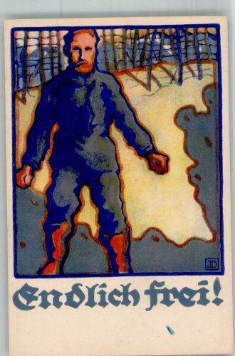 Kriegsgefangenen Heimkehr Karte Nr. 1 von Dominicus-Paderborn Spende Kriegsgefangener Künstlerkarte
