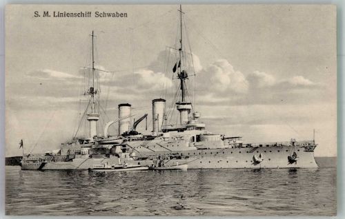 Linienschiff Schwaben Dampfpinasse Verlag Gebr. Lempe Kiel Nr. 65 Marine WK I