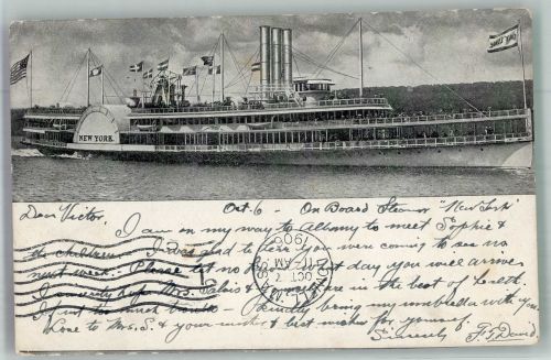 Hudson River Day Line Dampfer Albany Raddampfer 1906
