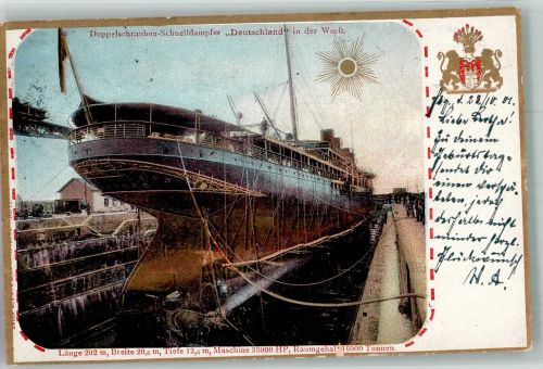 Schnelldampfer Deutschland in der Werdt Dampfer 1901