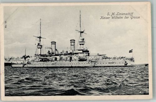 Verlag Gebr. Lempe Nr. 53 Linienschiff Kaiser Wilhelm der Grosse Marine WK I 1909