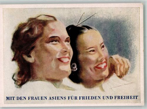 W1000 Berlin Mitte Mit den Frauen Asiens für Frieden und Freiheit DFD Frauenbewegung 1949 Gebrauchsspuren