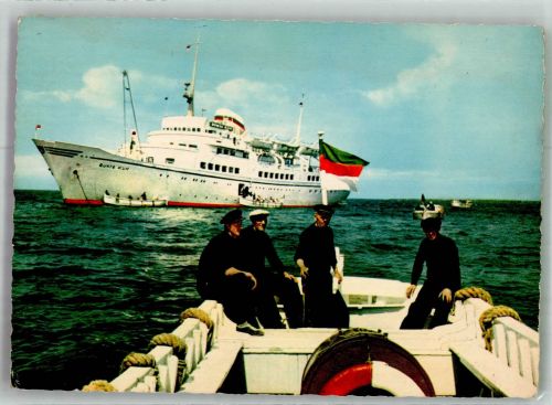 W2192 Helgoland MS Bunte Kuh vor Anker Seebäderschiff