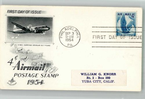 Postflugzeug Douglas DC 7 Luftpost 4 c Briefmarke Flugpost