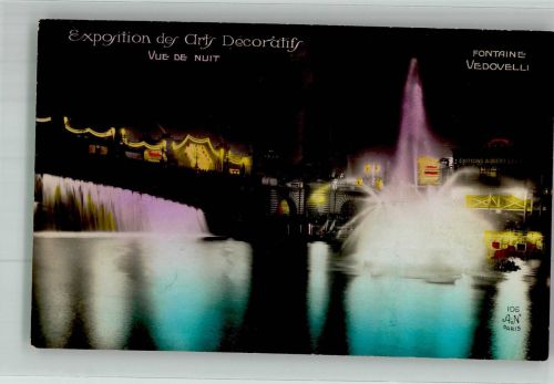 Paris Arts Decoratifs Nächtliche Wasserspiel Fontaine Vedovelli Ausstellung