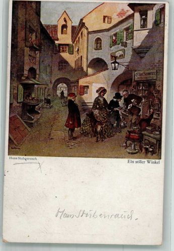sign. Stubenrauch Hans Ein stiller Winkel Verlag H.A. Wiechmann No. 747 Künstler S 1918 Künstlerkarte