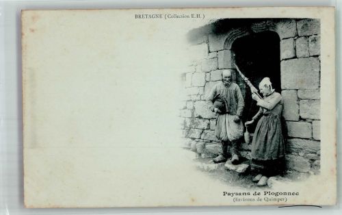 Bauern von Plogonnec Rund um Quimper Frau m. Spindel Bäuerliches Leben