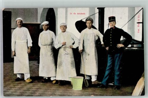 Kasernenleben Soldaten in der Küche Nr. 4 Militär Niederlande