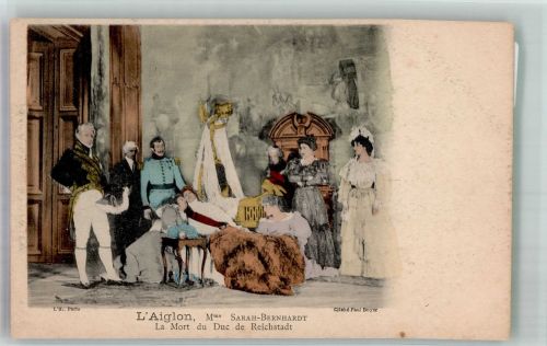 sign. Boyer Paul L`Aiglon Der Tod d. Herzog v. Reichstadt Sarah Bernhardt Künstlerkarte