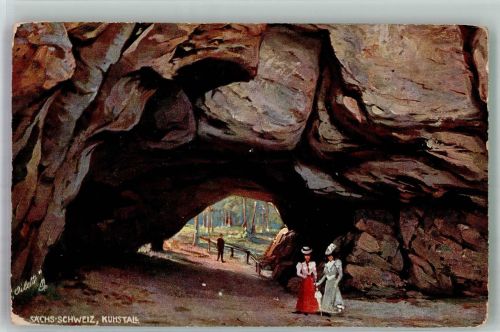 Oilette Serie Sächsische Schweiz II No. 660 B Der Kuhstall Tucks Künstlerkarte