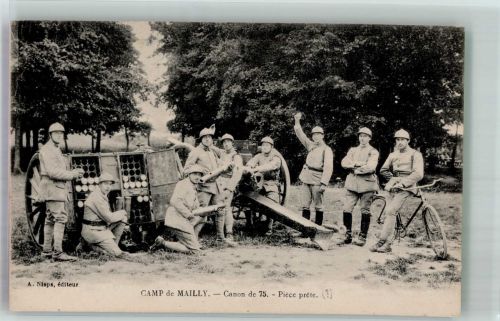 Mailly-le-Camp 75 mm Canone Fahrrad Soldaten Waffe