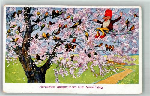 Glückwunsch Zwerg Vögel WSBS 8016 Namenstag