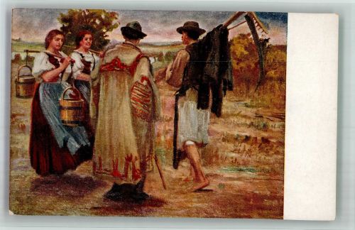 Hirten Frauen Tracht Motiv Ungarn Künstlerkarte