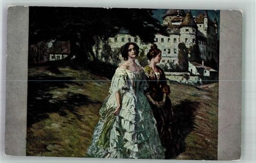 sign. Liebermann E. Mondscheinspaziergang Serie 35/319 Volkskunstverlag Künstlerkarte
