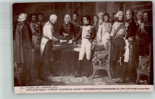 Empfang vom Baron de Vincent Oktober 1808 Napoleon 1912 Künstlerkarte